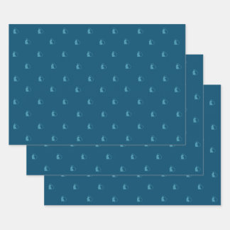 ブルーラベカッツラッピング紙フラットシートセット3 ラッピングペーパーシート