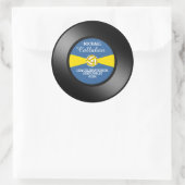 ブルーラベルビニール45レコードの個人用アドレス ラウンドシール (バッグ)