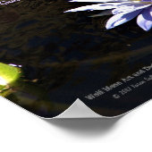 ブルーラベンダーイエローセンターウォーターリリーフラワー ポスター (角)