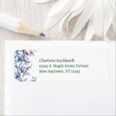 ブルーラベンダーウォーターカラーフローラつる植物 ラベル (インサイチュ)