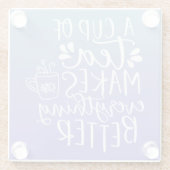 ブルーラベンダーグラデーションティーラバーズ引用文 ガラスコースター (裏面)