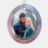 ブルーラベンダースターリーライト初めてのクリスマス セラミックオーナメント (左)