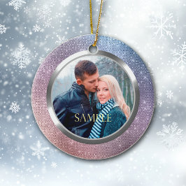 ブルーラベンダースターリーライト初めてのクリスマス セラミックオーナメント