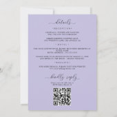 ブルーラベンダーフローラすべて1 QRコード結婚s 招待状 (裏面)