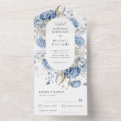 ブルーラベンダーフローラ水彩春の結婚式 オールインワン招待状 (内側)