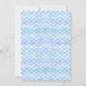 ブルーラベンダーマーメイドウォーターカラーベビーガールシャワー 招待状 (裏面)