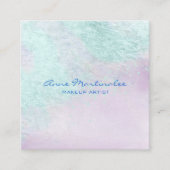 ブルーラベンダー抽象芸術スクエアビジネスカード スクエア名刺 (正面)