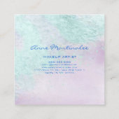 ブルーラベンダー抽象芸術スクエアビジネスカード スクエア名刺 (裏面)