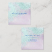 ブルーラベンダー抽象芸術スクエアビジネスカード スクエア名刺 (正面/裏面)