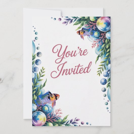 ブルーラムシクリッドウェディングパーティー招待状 招待状 (正面)