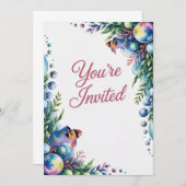 ブルーラムシクリッドウェディングパーティー招待状 招待状 (正面/裏面)