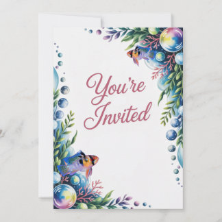 ブルーラムシクリッドウェディングパーティー招待状 招待状