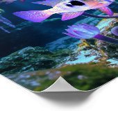 ブルーラムシクリッドファンタジー超現実的な水族館魚 ポスター (角)