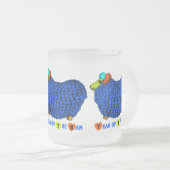 ブルーラム年中国の〔占星術の〕十二宮図すりガラスM フロストグラスマグカップ (正面右)