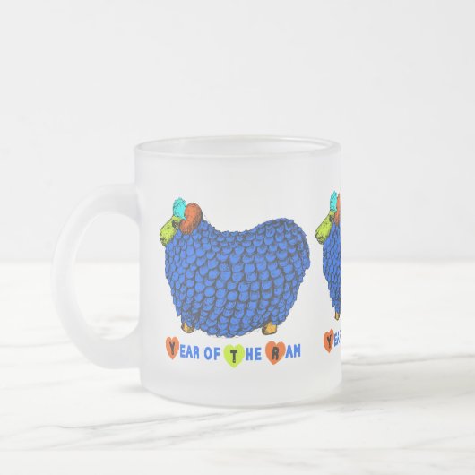 ブルーラム年中国の〔占星術の〕十二宮図すりガラスM フロストグラスマグカップ (左)