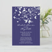 ブルーラモダンブバードブライダルシャワー招待 招待状 (スタンド正面)