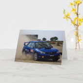 ブルーラリー車 カード (黄色い花)