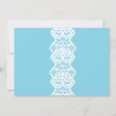 ブルーランジェリーシャワー招待状レースブライダルパーティ 招待状 (裏面)