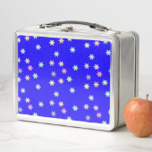 ブルーランチボックスに雪の結晶 メタルランチボックス (インサイチュ)