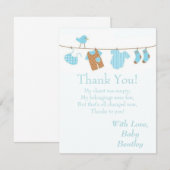 ブルーランドリーバードベビー4x5フラットサンキューカード サンキューカード (正面/裏面)
