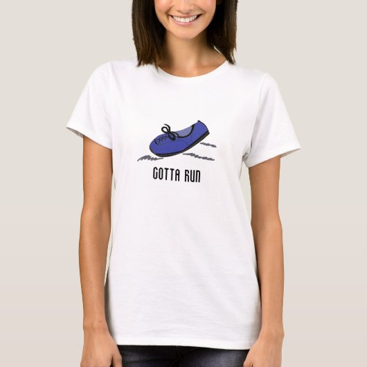 ブルーランニングシューズ - 行かなくちゃ Tシャツ (正面)