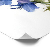 ブルーラークスパーフラワーアートプリントポスター ポスター (角)