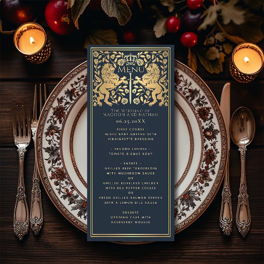 ブルーラ王室のオン中世ソード結婚のフラットメニュー メニュー