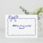 ブルーリお洒落ボンボウメイド・オブ・オーナー（花嫁付き添い人）提案 招待状 (スタンド正面)