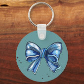 ブルーリエレガントボンと泡シームレス。ベビー キーホルダー (正面)