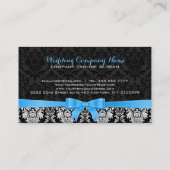 ブルーリエレガントボンブラック&ホワイトダマスク2a 名刺 (裏面)