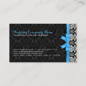 ブルーリエレガントボンブラック&ホワイトダマスク2b 名刺 (裏面)