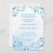 ブルーリタイアメントパーティーお祝い 招待状 (正面)