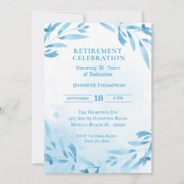 ブルーリタイアメントパーティーお祝い 招待状