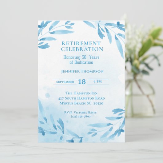 ブルーリタイアメントパーティーお祝い 招待状 (スタンド正面)