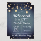 ブルーリタエレガントイメントパーティの招待状 招待状 (正面/裏面)