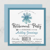 ブルーリタエレガントイメントパーティの招待状 招待状 (正面/裏面)