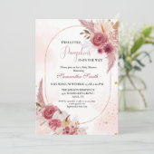 ブルーリッエレガントトルカボチャツインガールベビーシャワー 招待状 (スタンド正面)