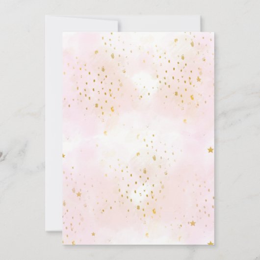 ブルーリッエレガントトルカボチャツインガールベビーシャワー 招待状 (裏面)