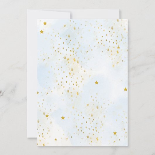 ブルーリッエレガントトルカボチャツインボーイ赤ちゃんシャワー 招待状 (裏面)