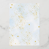 ブルーリッエレガントトルカボチャ男の子ベイビーシャワー 箔招待状 (裏面)