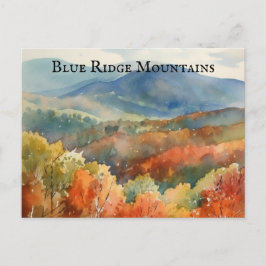 ブルーリッジパークウェイの秋の山のホリデーカード ポストカード