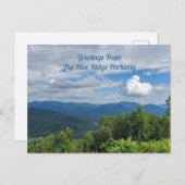 ブルーリッジパークウェイノースカロライナからの挨拶 ポストカード (正面/裏面)