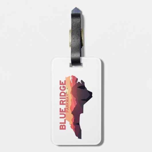 ブルーリッジパークウェイノースカロライナの地図 ラゲッジタグ (裏面縦)
