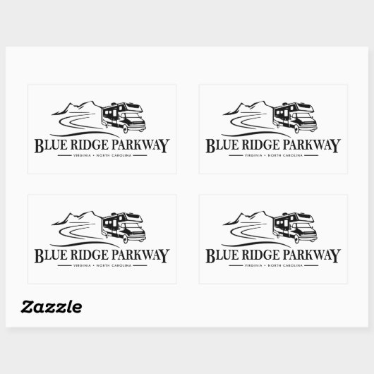 ブルーリッジパークウェイレクリエーション車 長方形シール (シート)