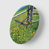 ブルーリッジパークウェイワイルドフラワーアクリルウォールクロック ラウンド壁時計 (傾斜)