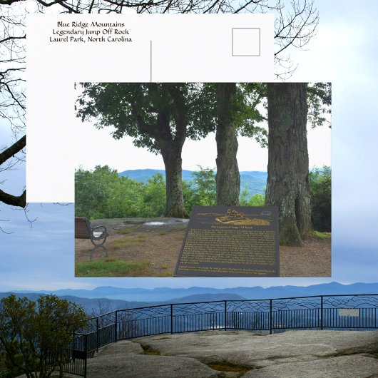 ブルーリッジマウンテンズジャンプオフロックNC写真 ポストカード