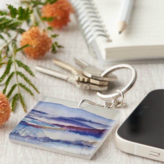 ブルーリッジマウンテンズ&ファミリー写真テンプレート キーホルダー (正面右)