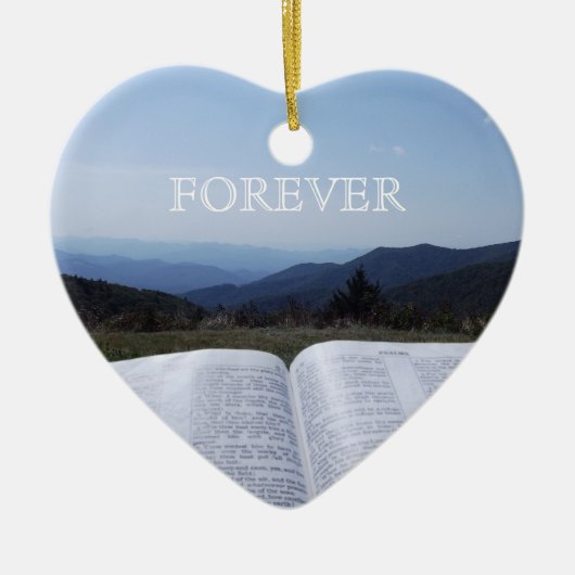 ブルーリッジ山脈のハートのオーナメントロビンAyscue セラミックオーナメント (正面)