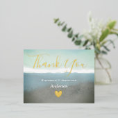 ブルーリッジ山脈 感謝の気持ちを込めて ゴールド 箔招待状ポストカード (立ち正面)