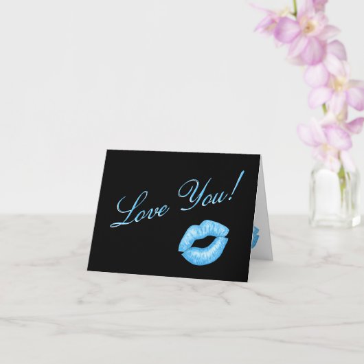 ブルーリップスティックキスノートカード カード (蘭)